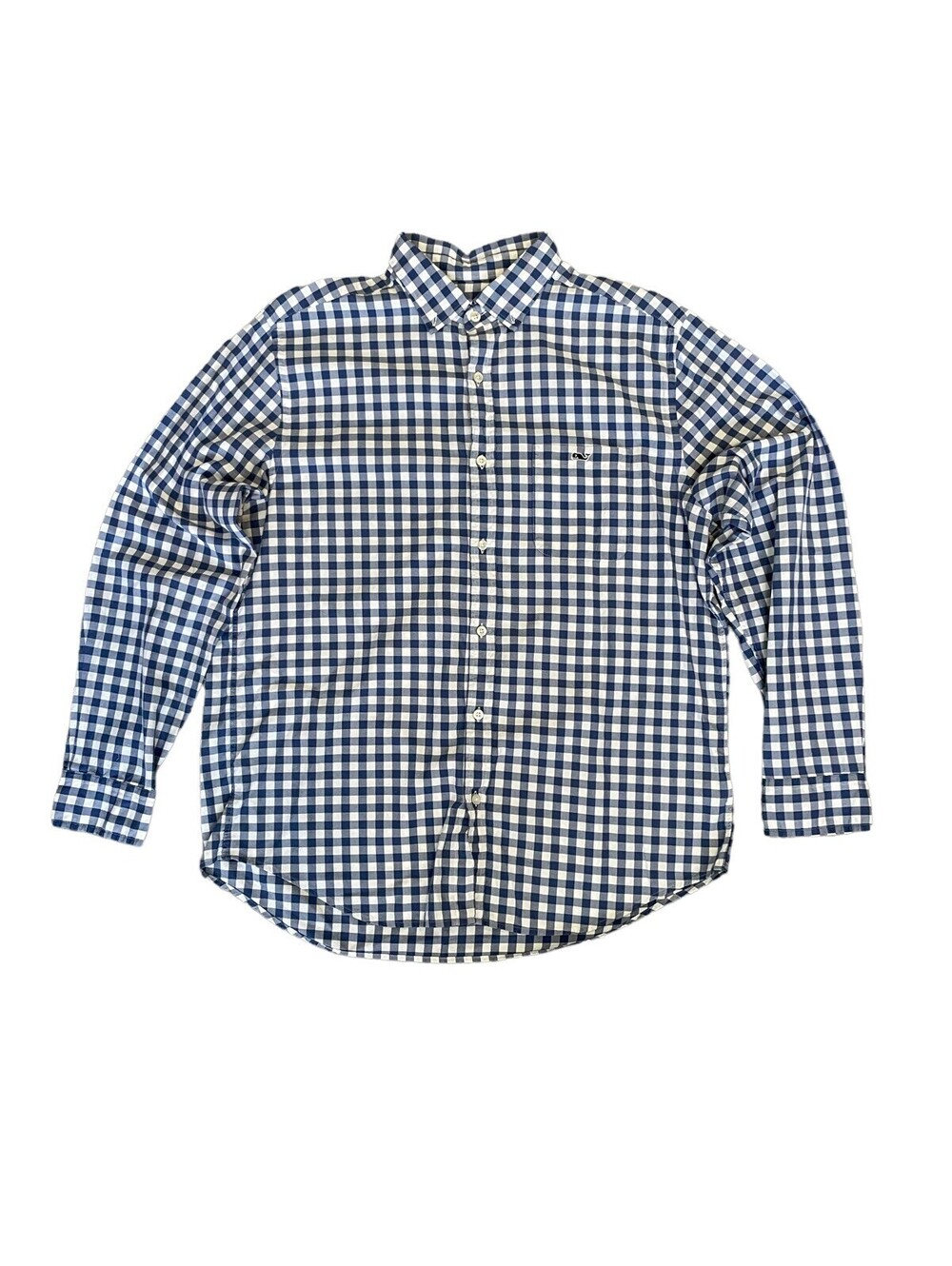 Vineyard Vines Flannel Shirt Men’s Blue Plaid Classic Fit Tucker Cotton Large